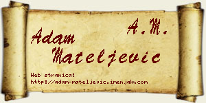 Adam Mateljević vizit kartica